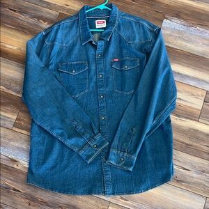 Levi's Classic Snap Button Down Indigo Denim Shirt 3XL